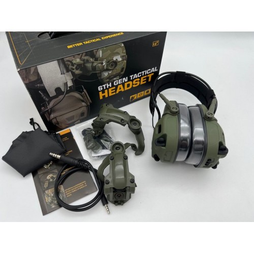 6TH GEN TACTICAL HEADSET тактическая гарнитура, звукосниматель и шумоподавление, активные в Оренбурге