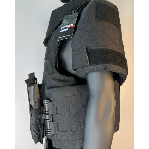 Бронежилет разгрузочный UNIVERSAL ARMOR в Оренбурге (СВМПЭ + бронеплиты Бр5 класса) черный